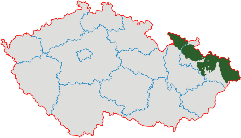 Soubor:České Slezsko po roce 1920 na mapě Česka.png