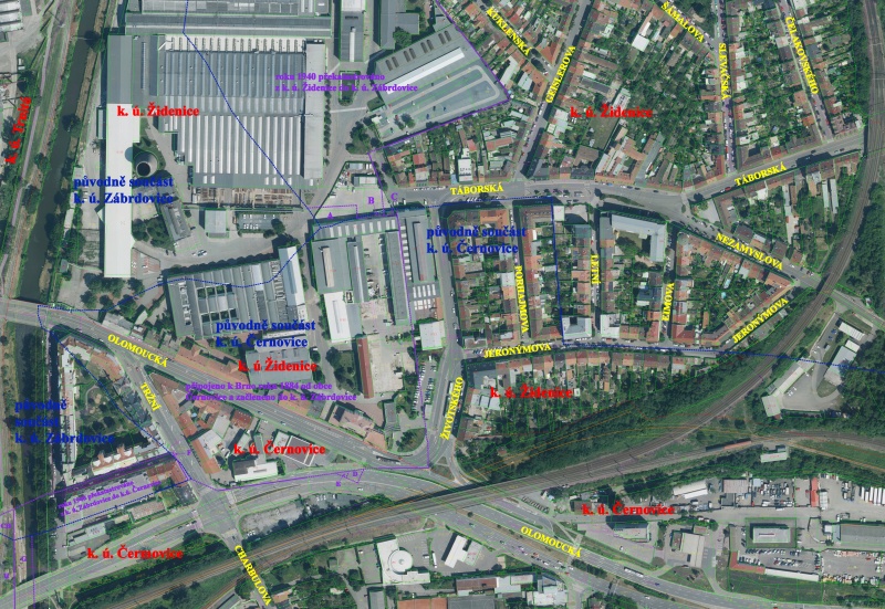 Soubor:Zmeny katastralnich hranic na jihozapade modernich Zidenic a severozapade modernich Cernovic.jpg